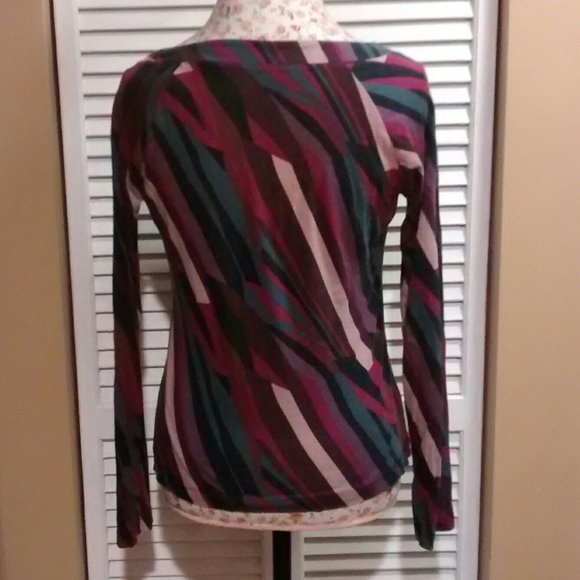 a.n.a Multicolor Striped Long-Sleeve Top, Size M, Pre-Owned - Picture 2 of 6